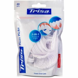 Ata dentara cu scobitoare Trisa Floss Picks 2 in 1 ( 40 buc./punga ) 647934 Alb