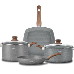 Set vase marmorate,antiaderente,din aluminiu turnat sub presiune Zass Gourmet ZG-ACS 05