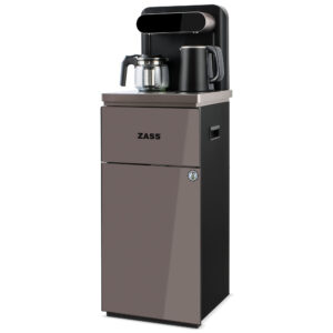 Dozator apa de podea multifunctional ZASS ZWD 19 CS, cu amplasarea bidonului la baza si Tea Bar, Apa calda/rece, Ceainic, Racire cu compresor, Culoarea coffee