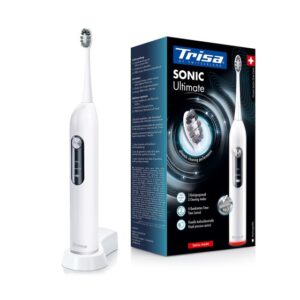 Periuta de dinti electrica sonica Trisa Sonic Ultimate pana la 40000 de miscari sonice (vibratii sonice) / min 695106 Alb