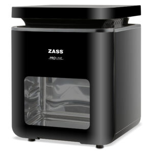 Friteuza multifunctionala (tip cuptor) cu aer cald ZASS Pro Line ZAF 10, 1400W, capacitate 6 L, Panou de control digital dublu, Fereastra Transparenta, Temperatura ajustabila, Functie deshidratare, 8 programe prestabilite, Negru