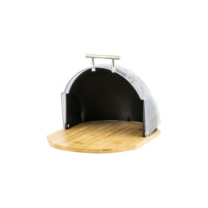 Cutie de paine ZASS Gourmet ZG-BB 01, 37 x 26, 5 x 21 cm, Baza din bambus, Capac culisant, Negru