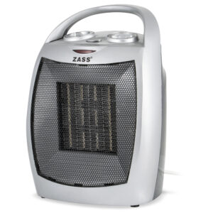 Aeroterma ceramica Zass ZCFH 02, putere 1500W, doua trepte de putere 750W/1500W, termostat reglabil, functie ventilatie, indicator luminos, element de incalzire PTC