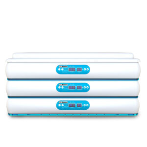 Incubator 360 oua cu reglaj automat temperatura, umiditate si intoarcerea automata a oualor, Electromures EM 3005-360, 510 W, Alb-Albastru