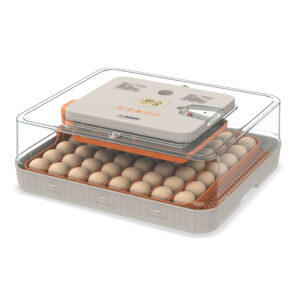 Incubator 56 oua cu alimentare duala (230V/12V), Reglaj automat temperatura, umiditate si intoarcerea automata a oualor, Electromures EM 3003 85 W, Alb