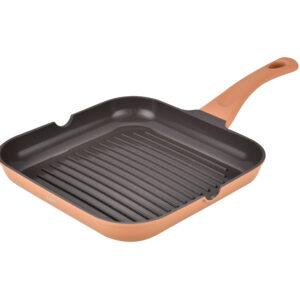 Tigaie tip grill din aluminiu turnat sub presiune si acoperire ceramica 28 cm ZG-ACS 11 TERRACOTTA