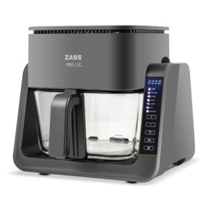Friteuza cu aer cald multifunctionala 2 in 1 Zass Pro Line ZAF 12, 1500W, capacitate cos 4L si tigaie pentru gratar 2.5L, 7 programe presetate