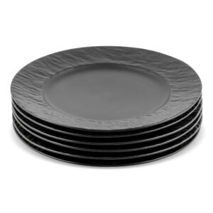 Set farfurii material ceramic cu textura tip roca 6 piese ZASS ZG-DS 01 Negru