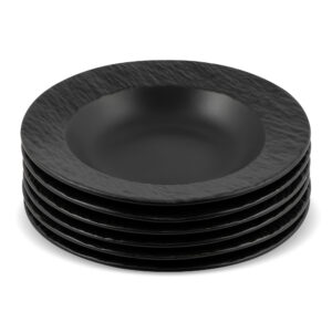 Set farfurii material ceramic cu textura tip roca 6 piese ZASS ZG-DS 02 Negru