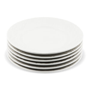 Set farfurii material ceramic cu textura tip roca 6 piese ZASS ZG-DS 03 Alb