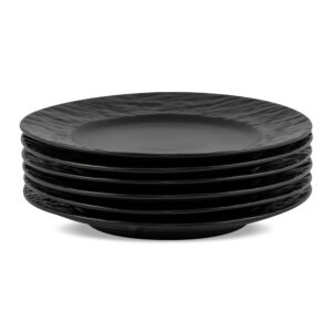 Set farfurii material ceramic cu textura tip roca 6 piese ZASS ZG-DS 03 Negru