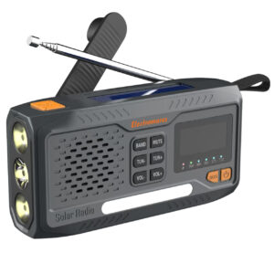 Radio portabil de urgenta/supravietuire/camping, Electromures EM 1044, AM/FM, Incarcare solara si dinam, Lanterna LED 3 moduri,Alarma S.O.S 110dB, Power bank 4000 mAh, Ecran LCD, Culoare Gri