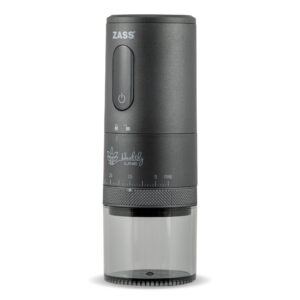 Rasnita de cafea reincarcabila ZASS ZCG 30 Healthy Line, 30w, capacitate 25g boabe de cafea/120ml compartiment pentru pulbere, panou tactil LED, setare grad macinare (38 de setari) cablu de incarcare type-C, portabila pentru calatorii, camping, rulote, terase, birou, culoare gri antracit