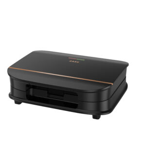 Sandwich Maker Zass Rose Gold ZSM 21, 700W, placi grill antiaderente, control electronic temperatura, indicator LED, maner termorezistent, negru