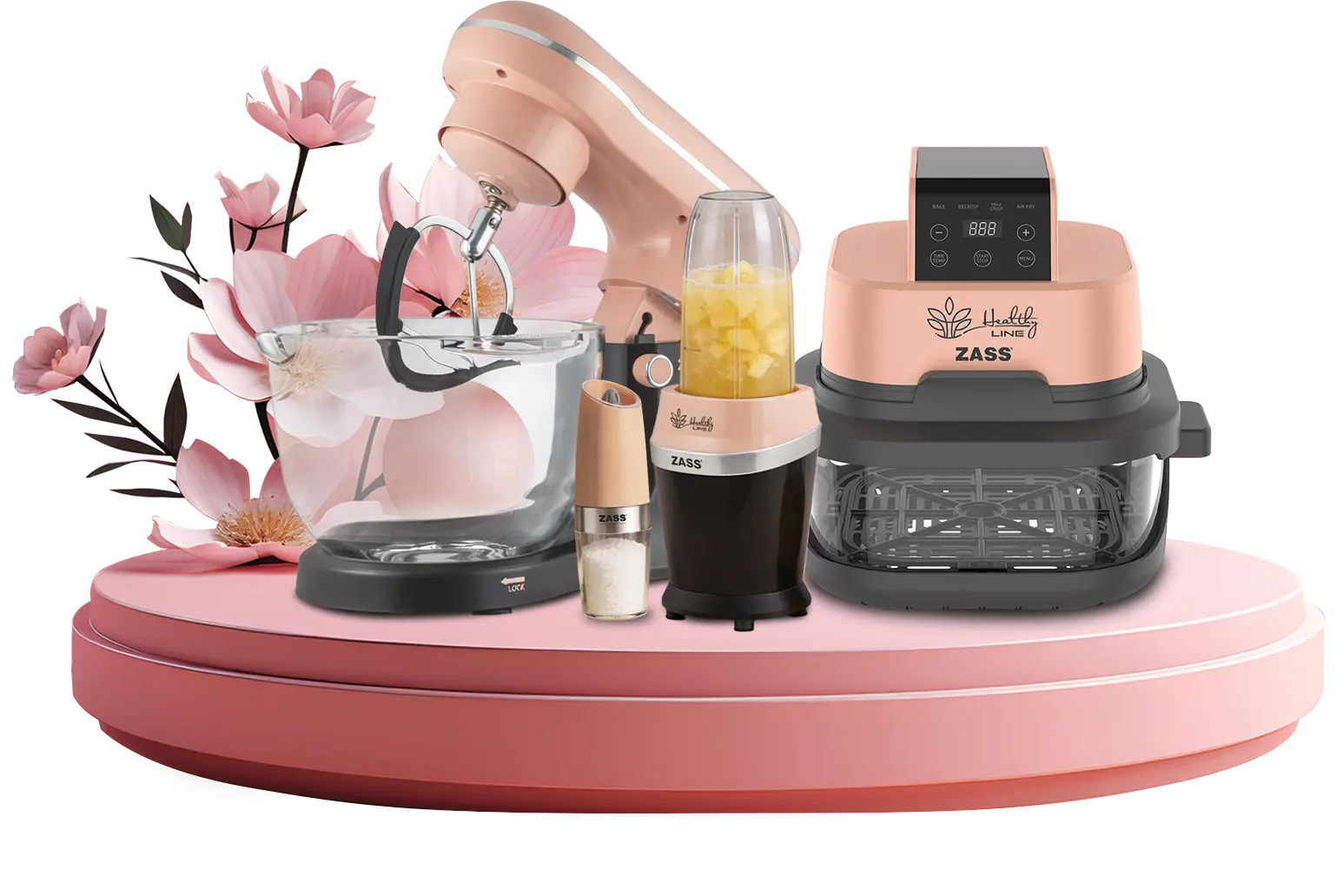 Gama Healthy Line by ZASS: mixer planetar, blender, râșnițe și friteuză cu aer cald