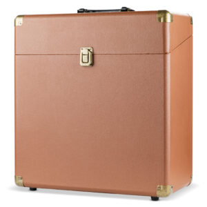 Valiza depozitare discuri vinil Electromures EM A012, pentru peste 30 discuri de vinil, portabila, material MDF ,aliaj si piele ecologica, 350x175x370 mm, 2.3kg