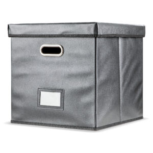 Cutie depozitare discuri vinil din piele ecologica ignifuga Electromures EM A014, 1,3 kg / 33× 33× 33 cm